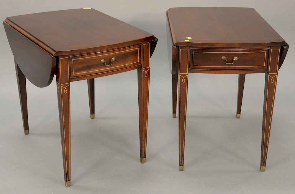 Appraisal: Pair of mahogany Pembroke drop leaf tables ht in top