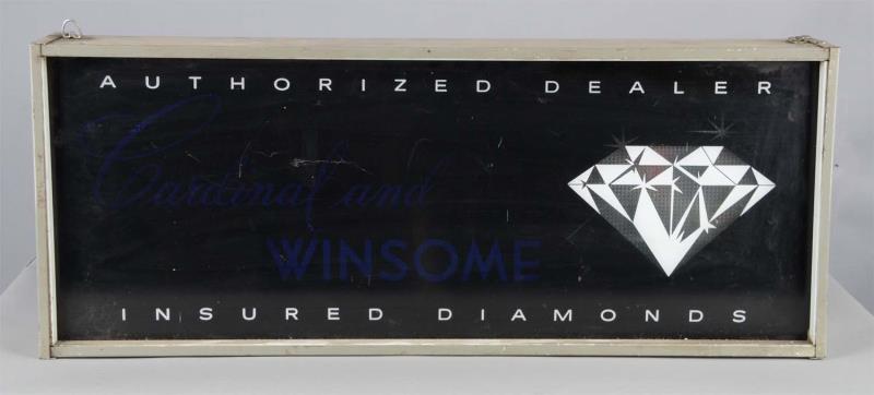 Appraisal: Cardinal And Winsome Diamonds Spinner Trade Sign This lighted advertising