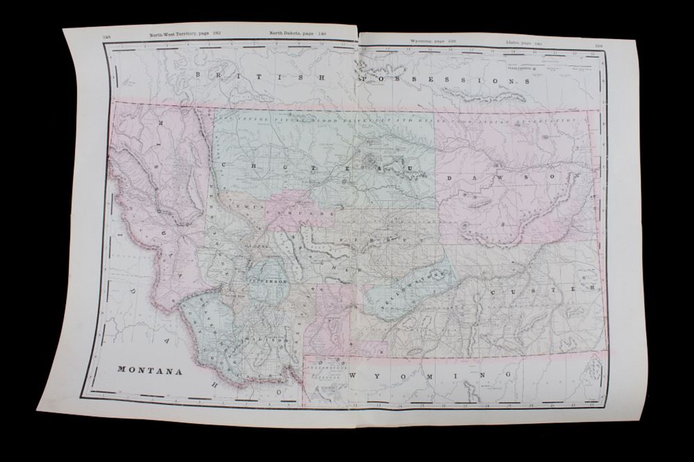 Appraisal: Montana Yellowstone National Park Map c For your consideration is