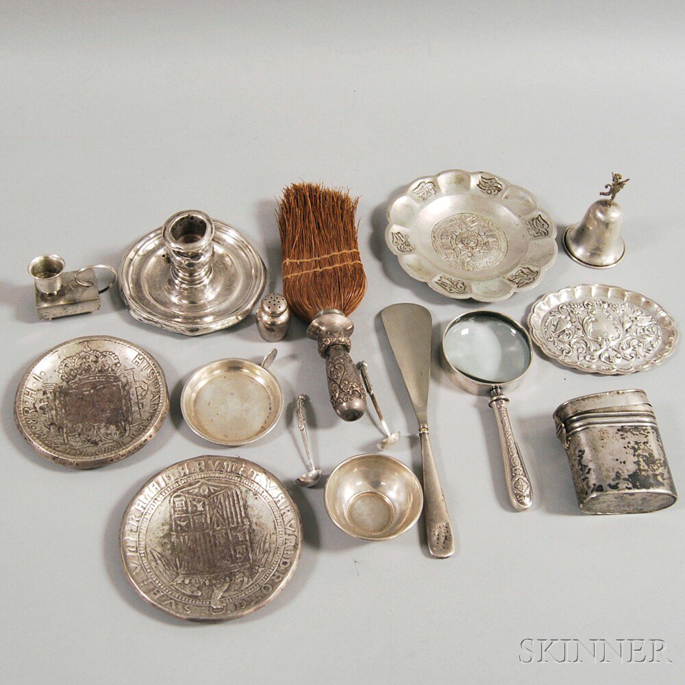 Appraisal: Sixteen Small Miscellaneous Mostly Sterling Silver Items including a sterling-handled