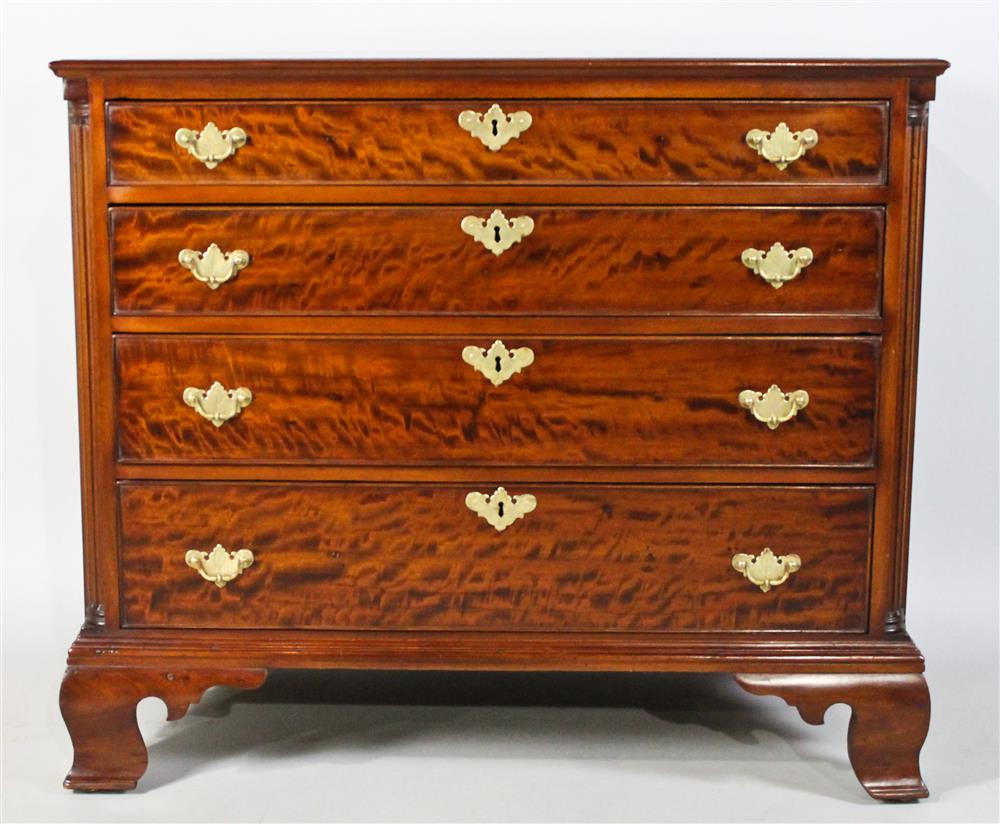 Appraisal: AMERICAN PHILADELPHIA CHIPPENDALE STYLE MAHOGANY FOUR DRAWER CHEST in the