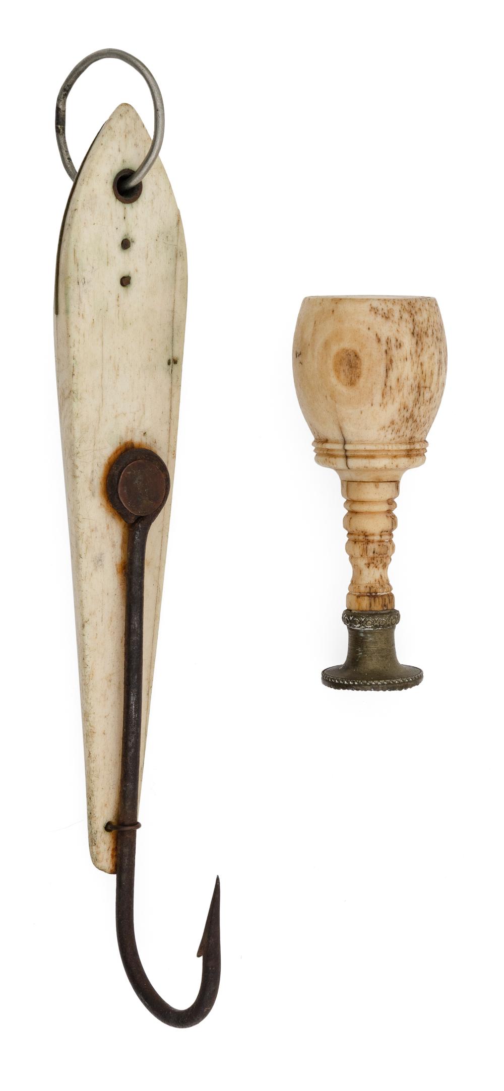 Appraisal: TWO WHALEBONE UTILITARIAN ITEMS TH CENTURYTWO WHALEBONE UTILITARIAN ITEMS th