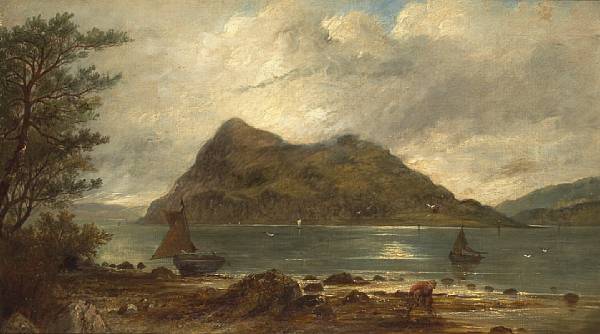 Appraisal: Edward Charles Williams English - A view of Holy Island