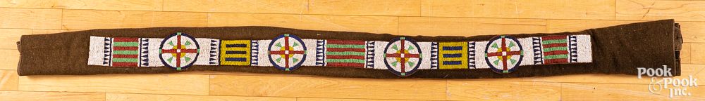 Appraisal: Native American Indian beaded blanket strip Native American Indian beaded