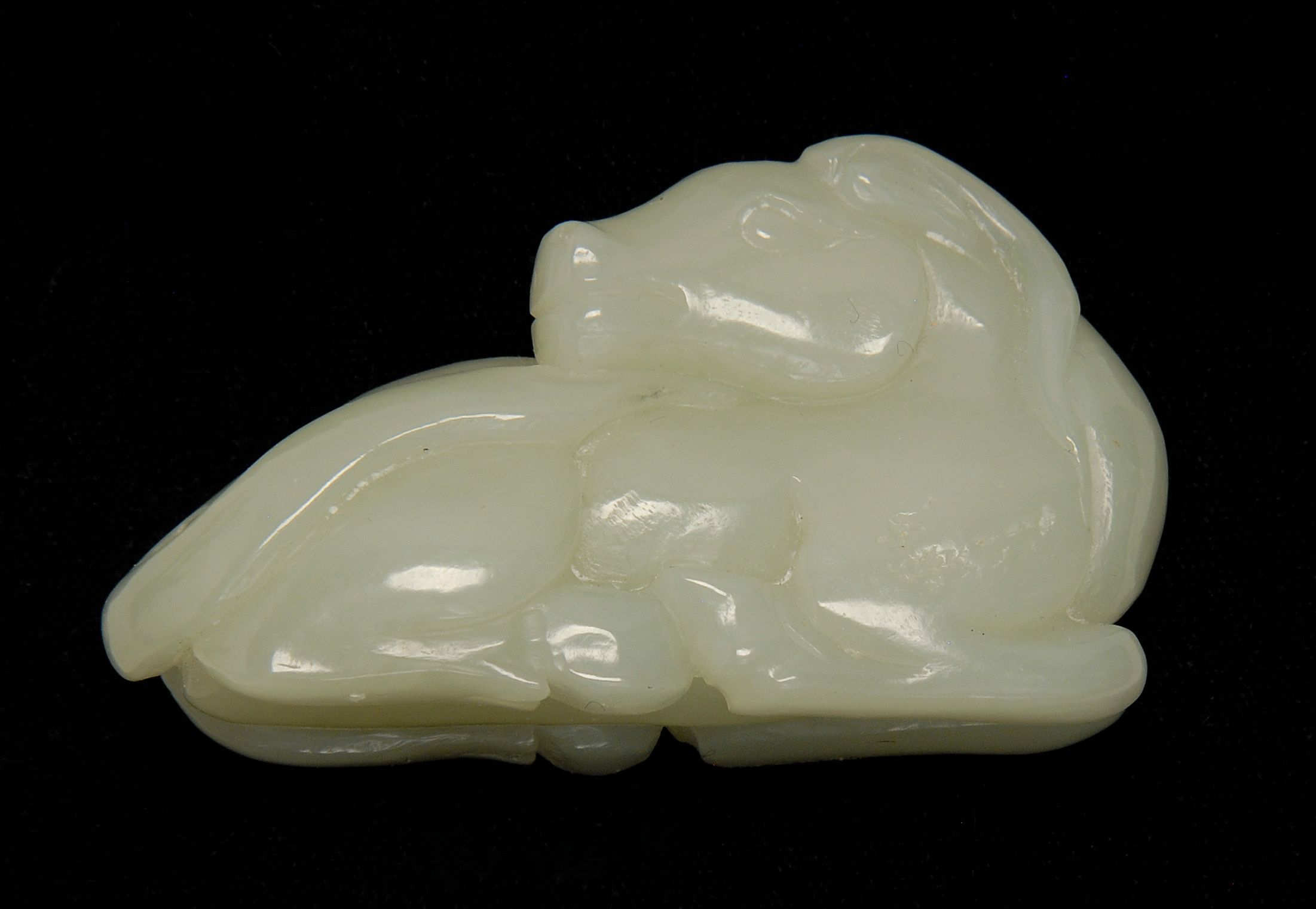 Appraisal: CELADON JADE CARVING In the form of a horse in