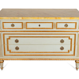 Appraisal: A Louis XVI Style Parcel-Gilt and Painted Commode TH CENTURY