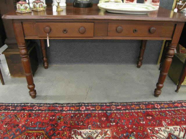 Appraisal: Victorian Mahogany Library Table double drawer