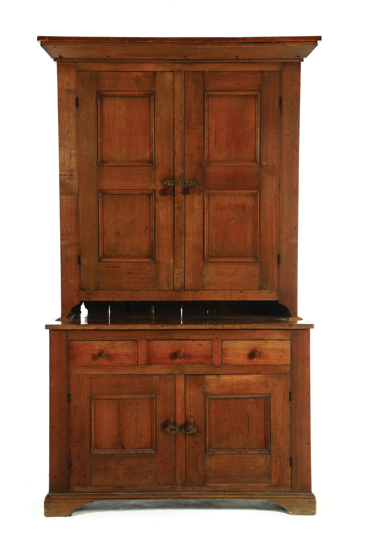 Appraisal: COUNTRY STEPBACK CUPBOARD Probably Ohio or Pennsylvania mid th century