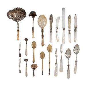 Appraisal: Twenty Silver Serving Utensils th Early th Century including spoons