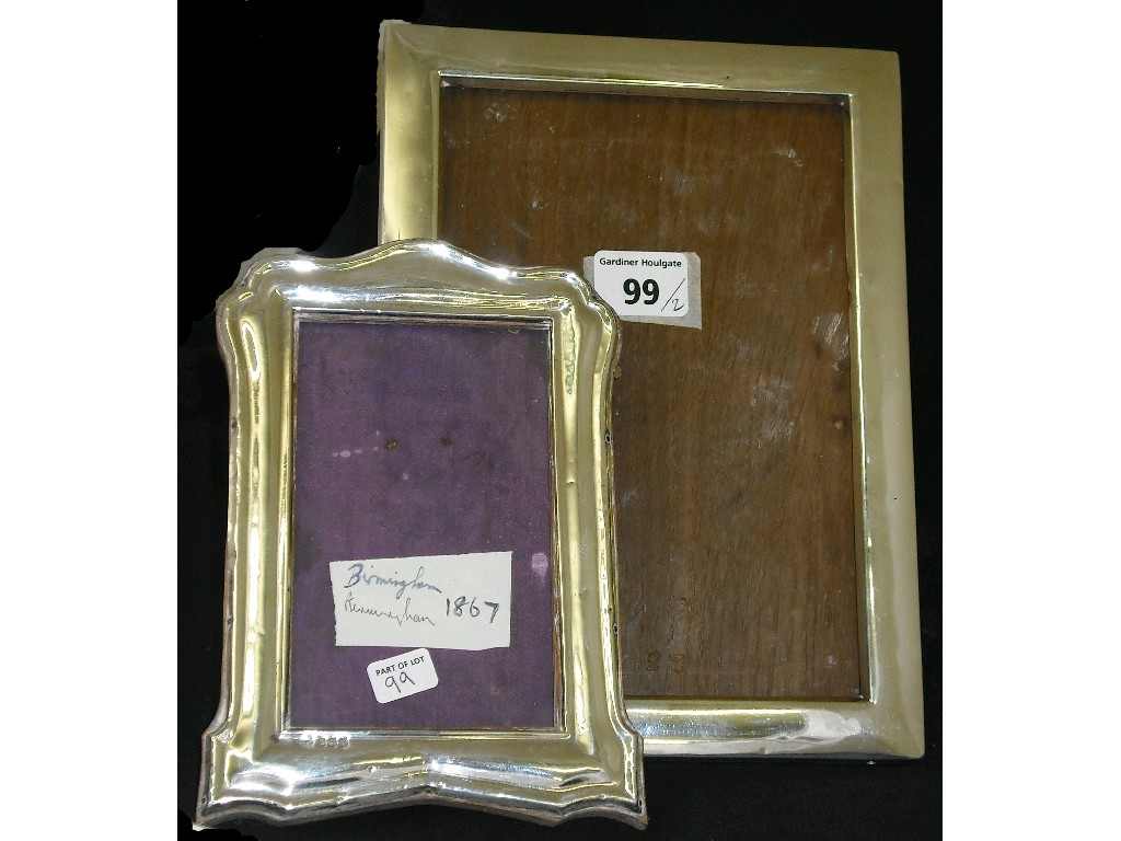 Appraisal: Plain rectangular photograph frame x overall maker TSC Co Birmingham