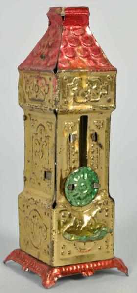 Appraisal: Tin Gold-Wash Vending Machine Penny Toy German Marked DRGM on