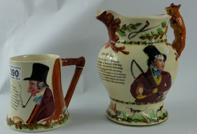 Appraisal: Crown Devon Musical Jug John Peel and similar Tankard