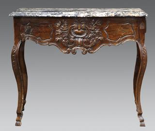 Appraisal: French Provincial console table late th early th century executed