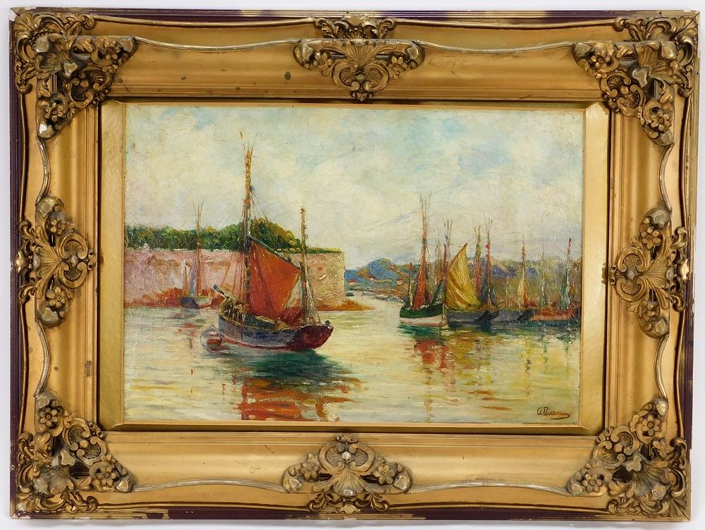 Appraisal: Anthony Thieme Venetian Harbor O C Painting Massachusetts California -