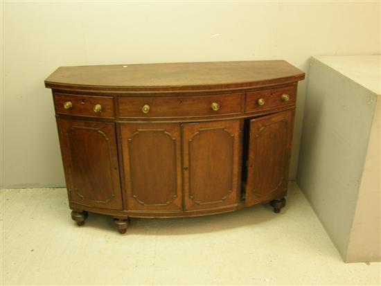 Appraisal: th century mahogany bow fronted sideboard h w d in