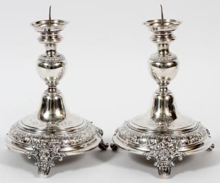 Appraisal: AUSTRO-HUNGARIAN SILVER CANDLE PRICKS LATE TH C PAIR H Each