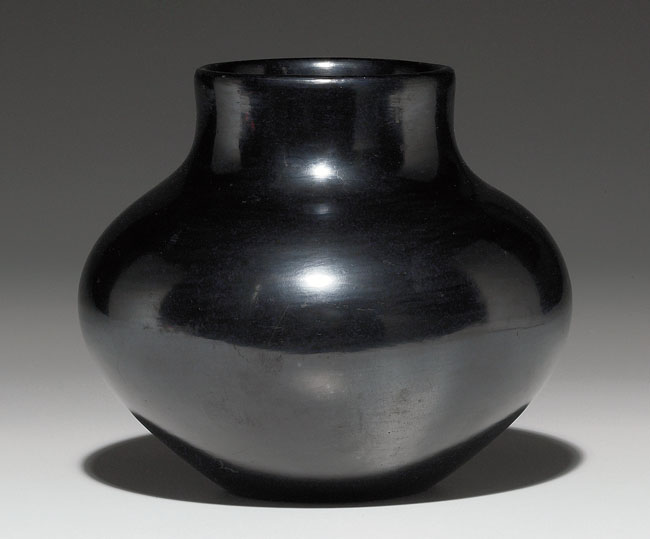 Appraisal: San Ildefonso olla bulbous shape with a highly polished finish