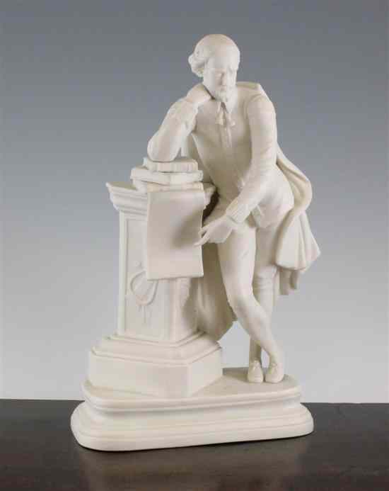 Appraisal: A th century Parian figure of Shakespeare on oval base