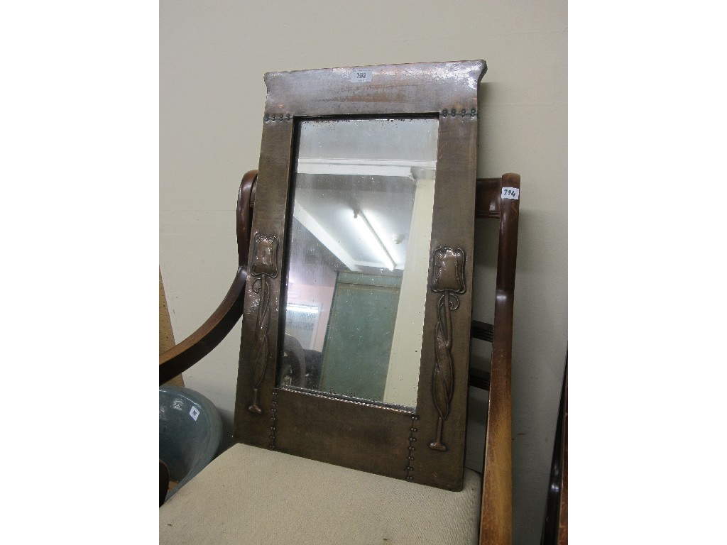 Appraisal: Art Nouveau copper framed mirror