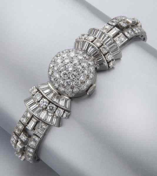 Appraisal: Audemars Piguet plat and diamond bracelet watchmounted with round brilliant