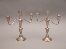 Appraisal: Sterling Silver Interchangeable Candelabra Preisner three light sterling silver candelabra