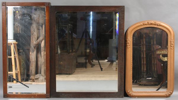 Appraisal: Group of three mirrors including two oak and one Victorian