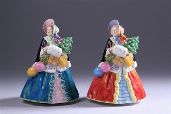 Appraisal: TWO ROYAL WORCESTER PORCELAIN NOEL FIGURES Modelled by Sybil V