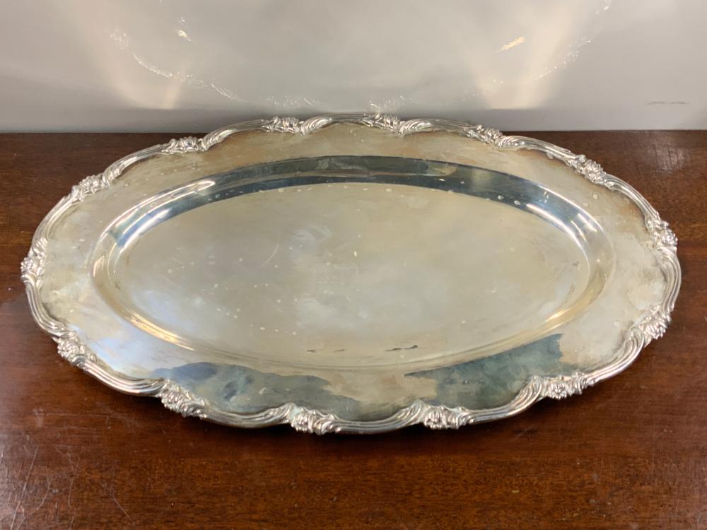 Appraisal: South American Sterling Silver Oval Tray ozt