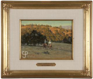 Appraisal: Keith Christie ''Double Diamond Sundown'' two cowboys on horseback signed