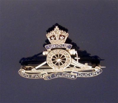 Appraisal: A regimental brooch Royal Artillery Set with rose cut diamonds