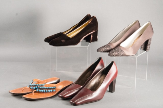 Appraisal: Four Pairs of Ladies Shoes Makers include Anne Klein Stuart