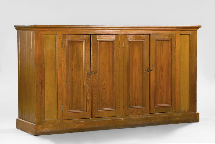 Appraisal: Large American Vernacular Cypress Cabinet late th century the top