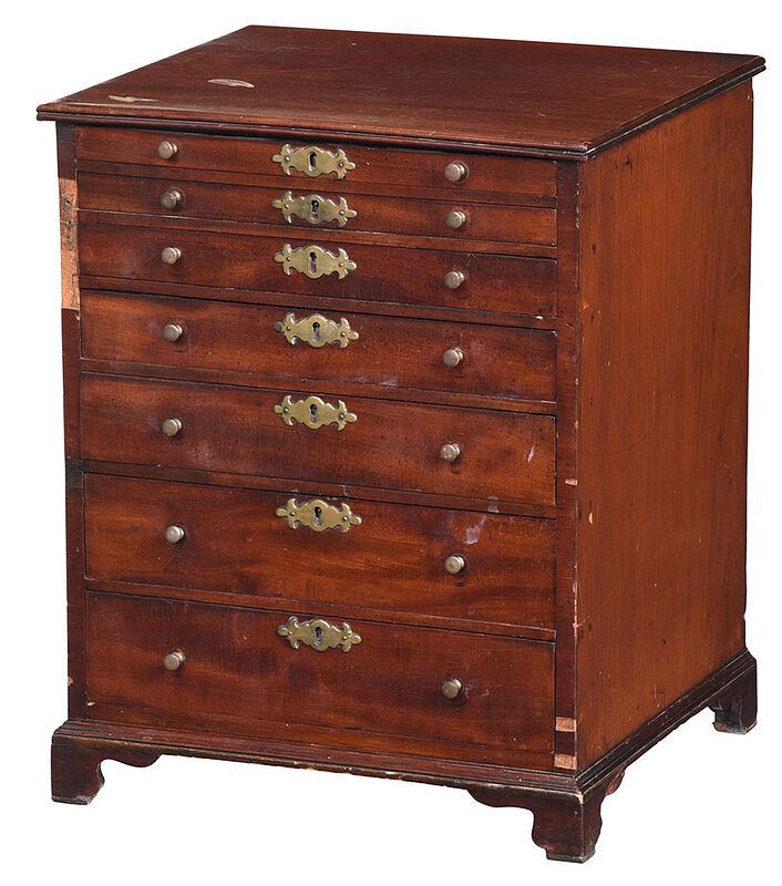 Appraisal: George III Mahogany Tabletop Collector's Cabinet British late th early