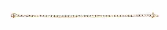 Appraisal: A Karat Yellow Gold and Diamond Line Bracelet containing round