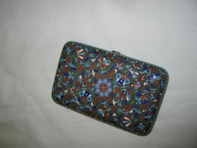 Appraisal: A RUSSIAN CLOISONNE CIGARETTE CASE of rounded oblong form hinged