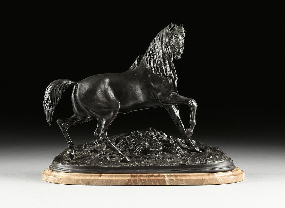 Appraisal: after PIERRE-JULES M NE French - A BRONZE SCULPTURE Stallion