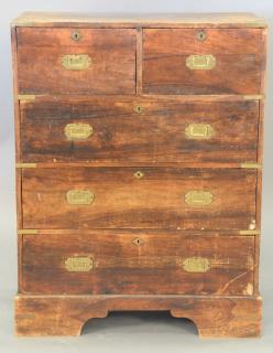 Appraisal: Camphorwood campaign style chest with brass trim ht in wd