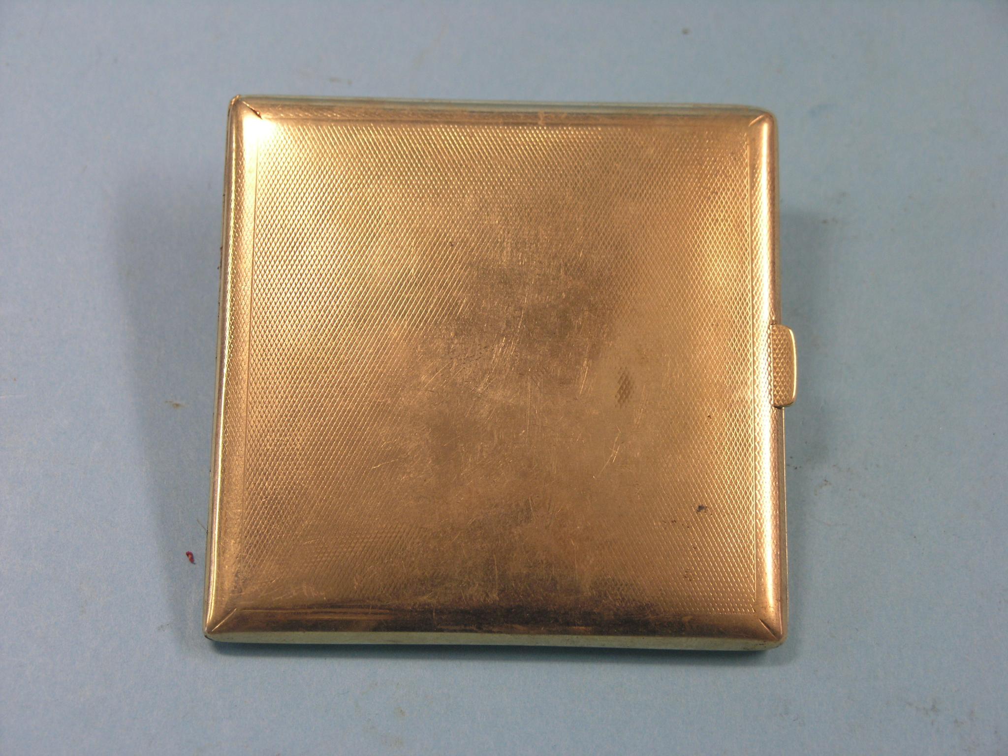 Appraisal: An engine-turned ct gold cigarette case Birmingham grams