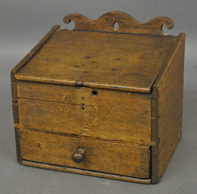 Appraisal: - Pennsylvania walnut wall box late th c with lift