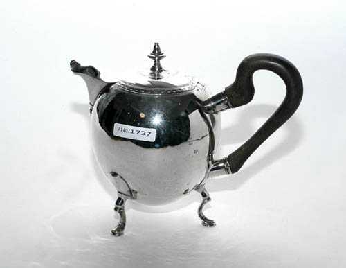 Appraisal: SMALL TEAPOT Nyon th century Maker's mark Antoine Charrier Smooth