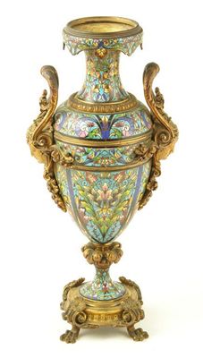 Appraisal: A th century cloisonne and ormolu vase with allover floral