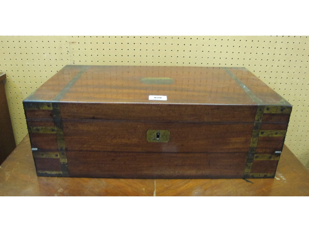 Appraisal: Victorian mahogany brass bound lap desk