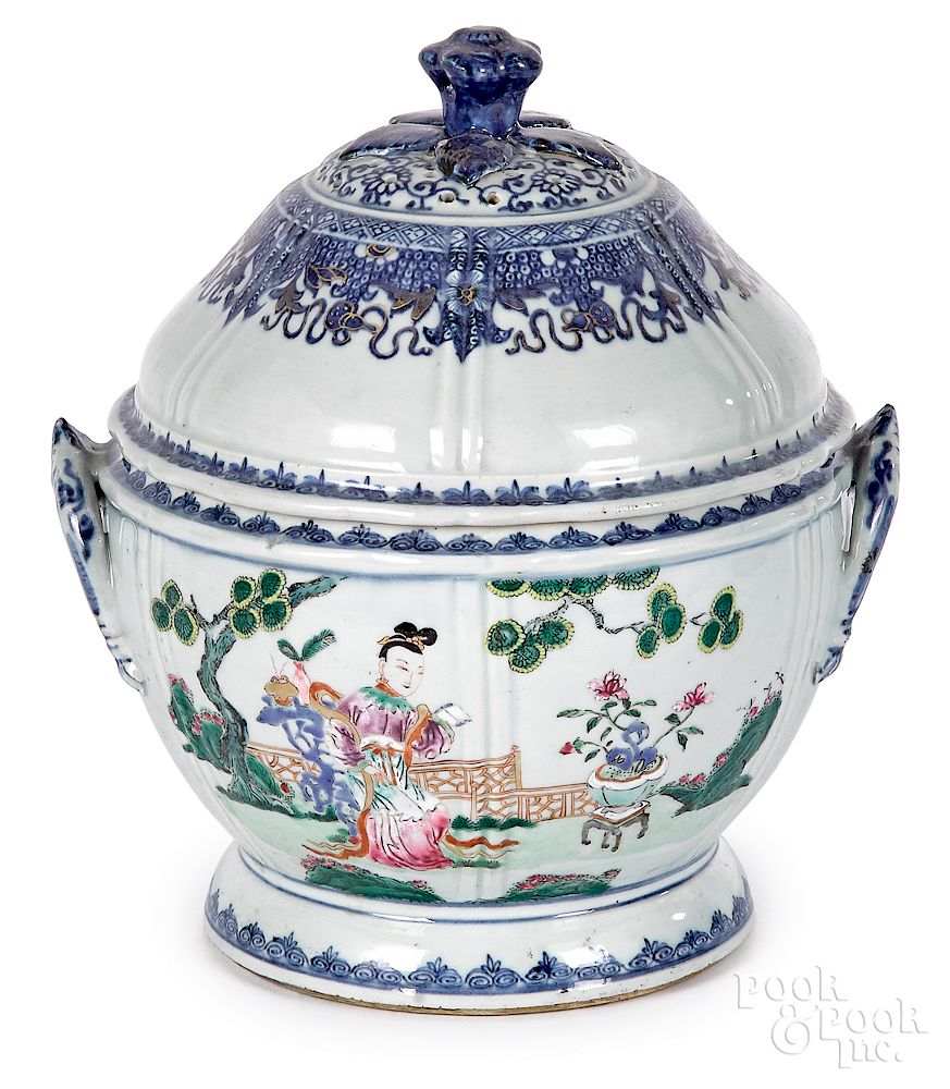 Appraisal: Chinese export porcelain fruit bowl and cover Chinese export porcelain