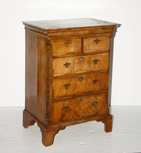 Appraisal: George III crossband inlaid mahogany chest of drawers third quarter