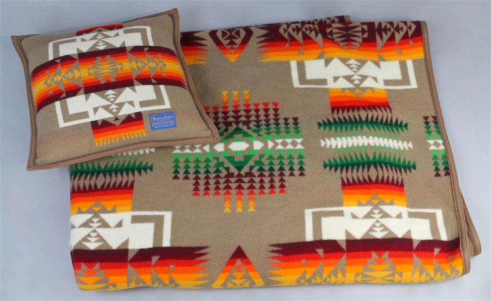 Appraisal: BEAVER STATE PENDLETON CHIEF JOSEPH PATTERN BLANKET AND PATTERN PILLOW