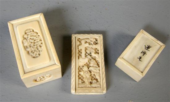 Appraisal: Chinese ivory box IMPORTANT NOTICE Counters From this lot have