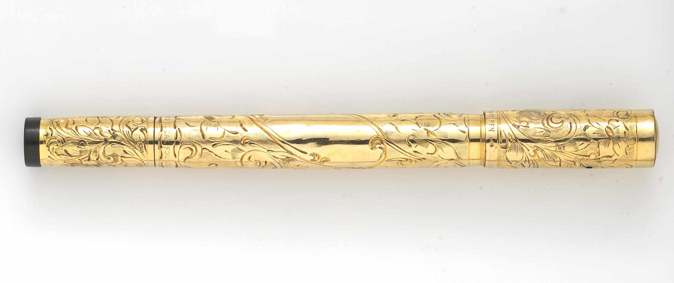 Appraisal: WATERMAN'S Gold Safety Pen S K solid gold hand engraved