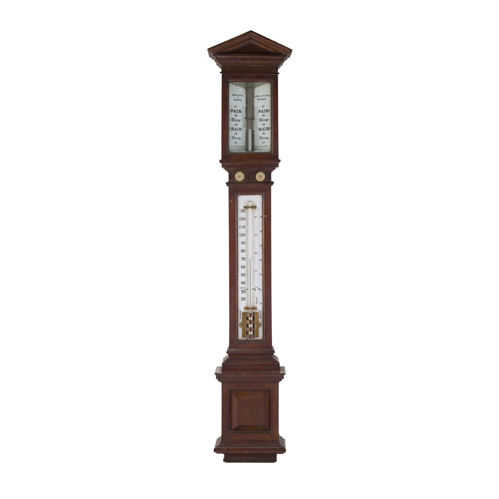 Appraisal: VICTORIAN MAHOGANY BAROMETER BY NEGRETTI ZAMBRA LATE TH CENTURY the