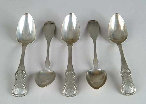 Appraisal: LOT OF TWENTY-THREE COIN SILVER SPOONS Lot consists of six