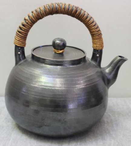 Appraisal: Large Antique Vintage Japanese Silver Teapot With hand hammered finish